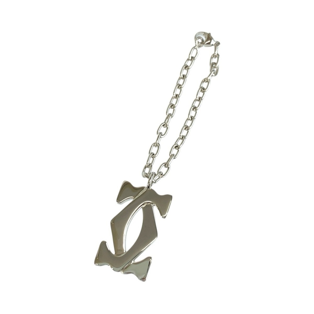 CARTIER Cartier 2C Silver Metal Charm Keychain for Women